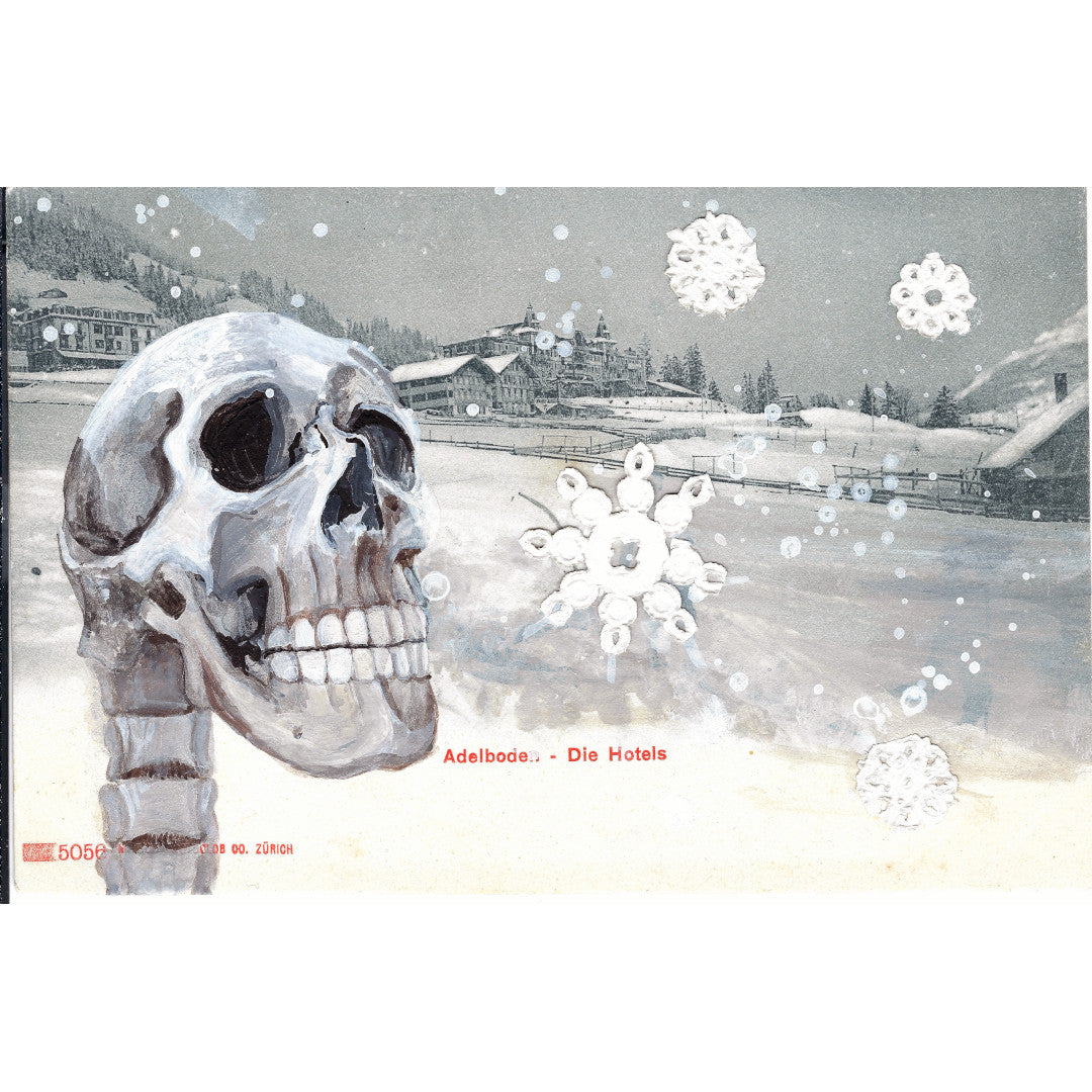 Skeleton with snowflakes