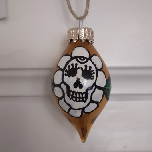 Flower Skullhead Xmas Tree Ornament